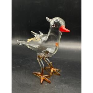 Vintage Hand Blown Bols Creme De Banana Glass Bird Bottle EMPTY